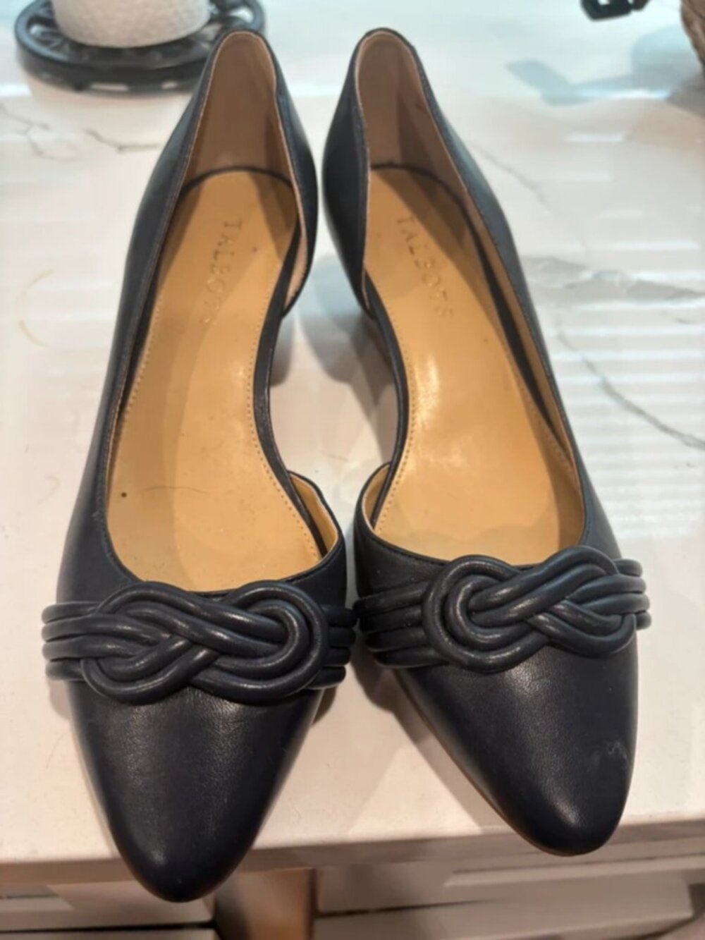 Talbots navy blue wedges shoes size 7.5 NWOB